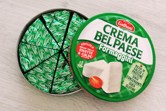 Italy &ndash; September 5, 2025: Crema Bel Paese Formaggini processed cheese by Egidio Galbani S.r.l. 