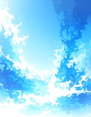 Vibrant sky with fluffy clouds