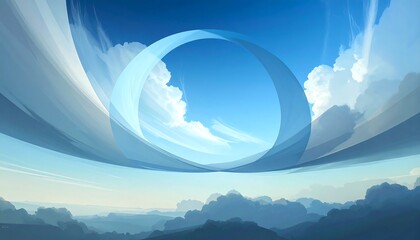 A surreal sky arch over mountains