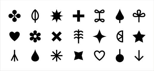 Futuristic icons set. Abstract vector collection. Templates for design, posters, projects, logo, and business