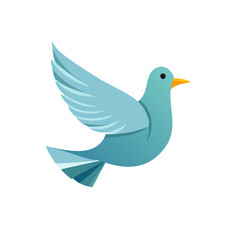 Fototapeta premium Stylized Blue Dove in Flight Vector Graphic Symbol of Peace and Hope