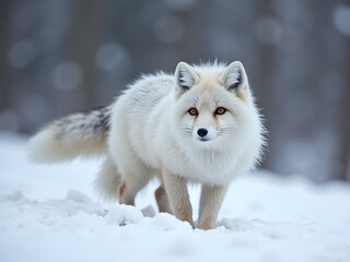 Naklejka premium Arctic Fox in Snow in snow