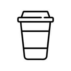 Beverage cup icon in minimalist style with simple outline design  