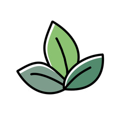 Green Leaf Illustration: Botanical Icon, Nature Symbol, Eco Design Element, Fresh Herbs, Spring Foliage, Minimalist Clip Art, Plant Motif, Organic Graphic