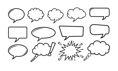 Fototapeta premium Vector set of comic speech bubbles