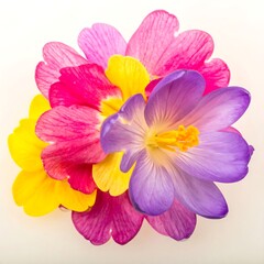 Colorful spring flowers in a cluster