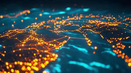Futuristic world map showing interconnected global network - Powered by Adobe
