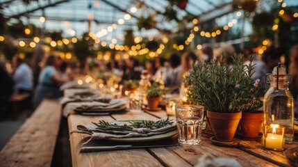 Rustic Garden Party Dinner Table Decor