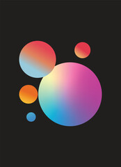 Vibrant Gradient Spheres on Black Background