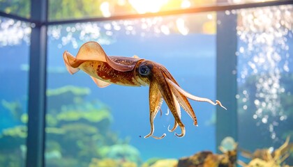 Squid in aquarium