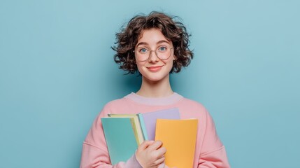 Obraz premium Smiling student with books