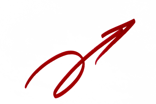 hand drawn red arrow icon, brush stroke effect isolated on transparent background - Powered by Adobe