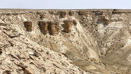Bozzhyra is a tract on the western edge of the Ustyurt plateau, with colossal cliffs, separate remnant mountains, which are composed of limestone rock