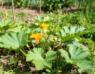 Vibrant squash blossoms