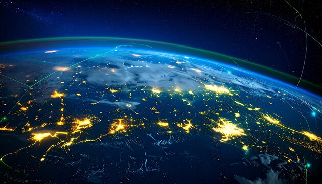Earth at night, global network (1) - Powered by Adobe