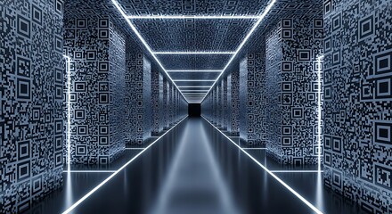 Digital Corridor with QR Codes.