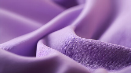 Textile detail showcasing soft lavender fabric with gentle folds and fluctuations in texture, captured in a close-up perspective during natural lighting