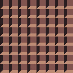 Monochromatic attic window pattern created in shades of brown