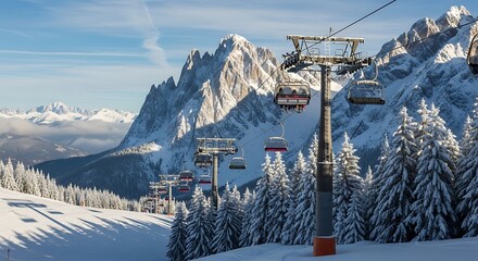 Snowy Alps Cable Car Ride.