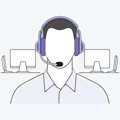 Flat Design Customer Service Vector Illustration