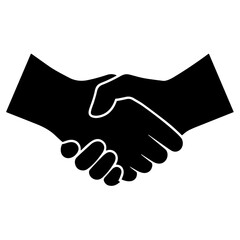 Black Silhouette Handshake Icon PNG | Minimal Business Symbol Download