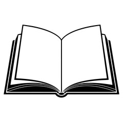 Black Silhouette Open Book Icon PNG | Minimal Reading Symbol Download