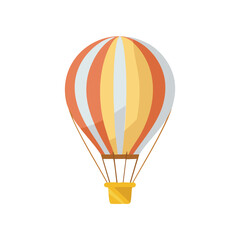 Obraz premium Colorful hot air balloon with basket transportation travel