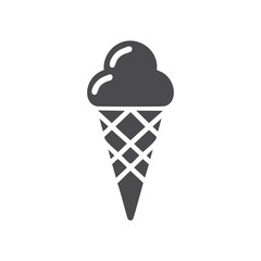 Dark gray ice cream cone icon dessert sweet