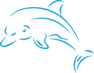 Blue dolphin leaping water marine mammal aquatic