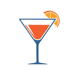 Orange drink in martini glass with citrus garnish cocktail citrus slice