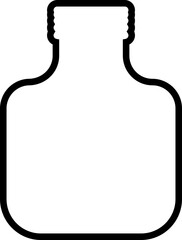 Nail polish bottle icon in black silhouette and line outline style, beauty cosmetic container group, minimal vector collection for manicure, pedicure, and salon design