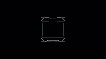 Futuristic HUD Frame Animation: Hi-Tech Interface Overlay with Dynamic UI Elements