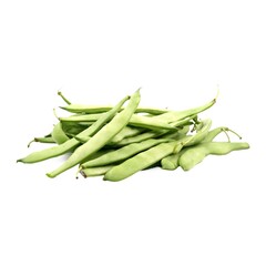 Fototapeta premium Fresh green beans on white background