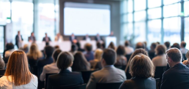 The engaged audience at a corporate conference listening to insightful panel discussions.