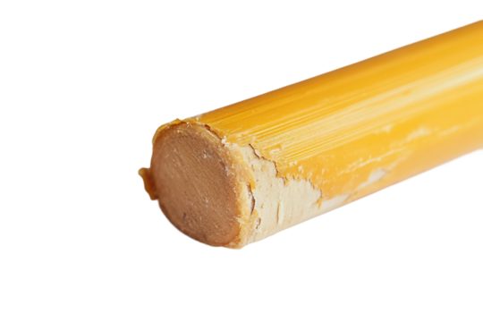 Worn glue stick tip with visible usage isolated on transparent background