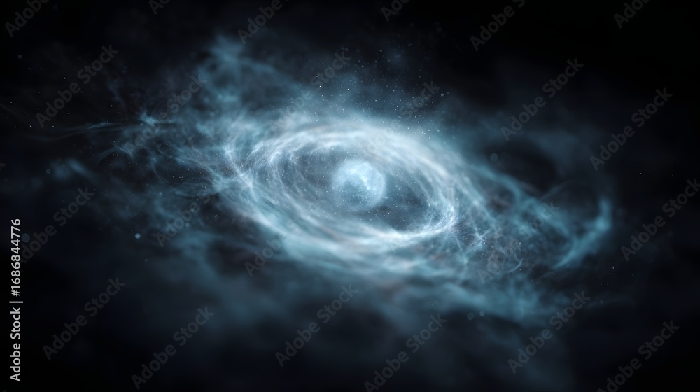 Wall mural a dynamic glowing cosmic nebula with swirling energy patterns in dark space