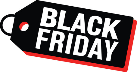 Obraz premium Black friday price tag vector illustration. Price label isolated on transparent background