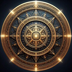 Fototapeta premium Ornate golden circular design