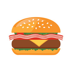 Delicious Burger With Bacon Cheese And Lettuce hamburger
