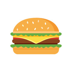 Delicious burger with cheese and lettuce hamburger food