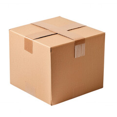 3d icon Sealed cardboard box isolated on transparent background, perfect for delivery shipping and concepts