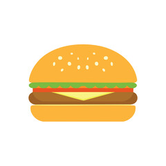 Orange bun burger with lettuce tomato and cheese hamburger food