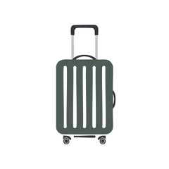 Dark Green Suitcase with Silver Handle and Wheels luggage travel
