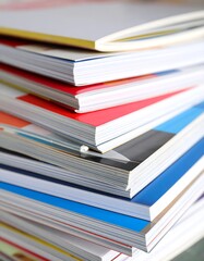 Stack of colorful magazines (1)