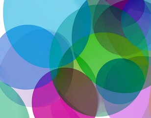 Obraz premium Abstract circles overlapping in vibrant colors