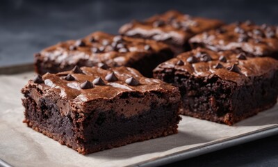 homemade brownies on vintage tray