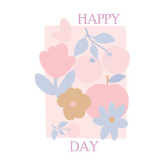 free vector fresh fruit and flower design.