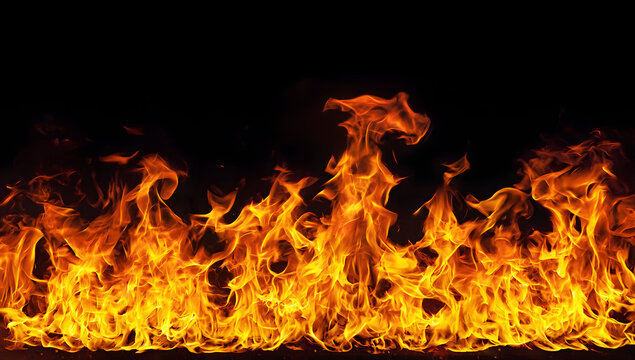 Burning Intensity A Fiery Display of Intense Heat and Energy Against Darkness