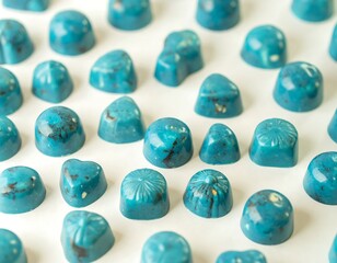 Vibrant teal colored chocolates