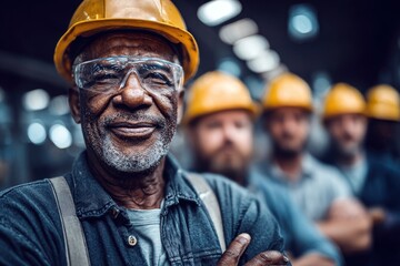 Experienced factory worker leads team in modern manufacturing facility during day shift with focus on teamwork and safety